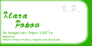 klara popov business card